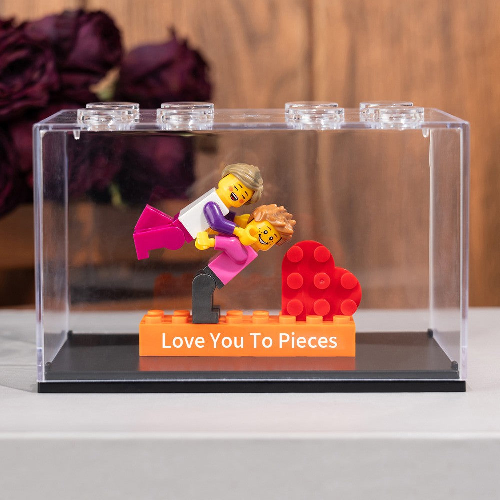 Valentine's Day Personalized Couple Figures - Custom Name Brick Display Gift