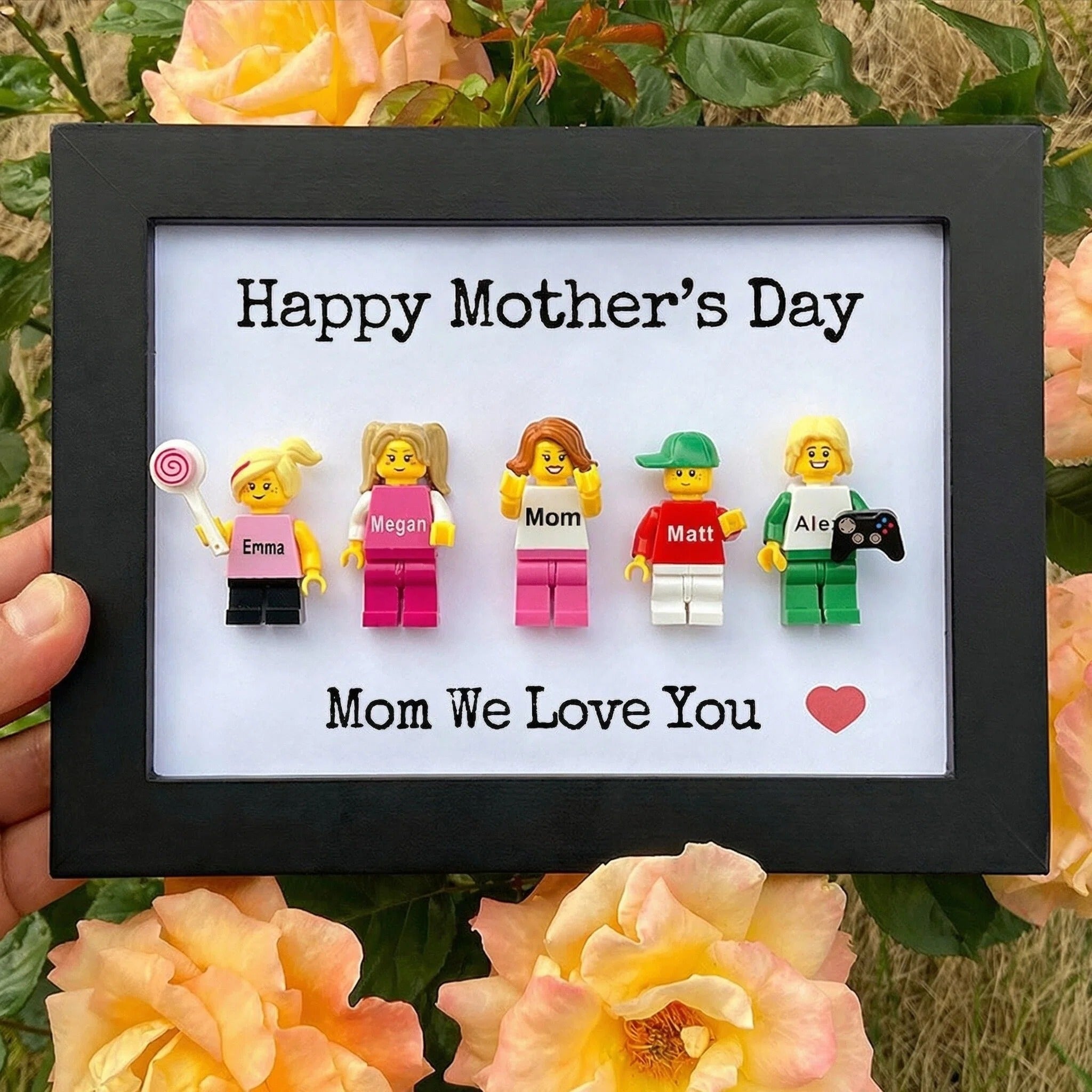 Personalised Minifigures With Kids Name For Mom Mother's Day Gift