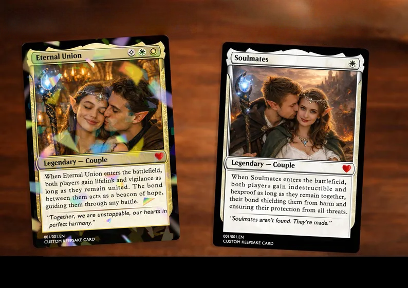 Magic the Gathering Card,Personalized MTG Style Trading Card，Fantasy Custom Anniversary Keepsake