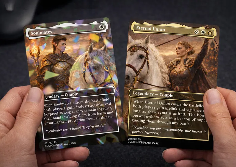 Magic the Gathering Card,Personalized MTG Style Trading Card，Fantasy Custom Anniversary Keepsake