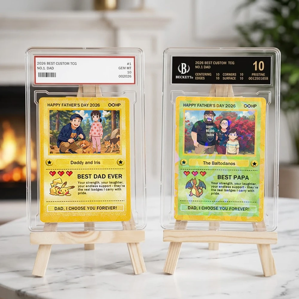 Custom Anime Photo "Best Dad Ever" Trading Card Pokecard
