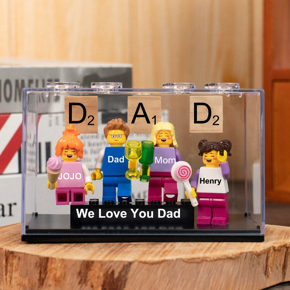 Personalised Minifigures With Kids Name For Dad Father's Day Gift
