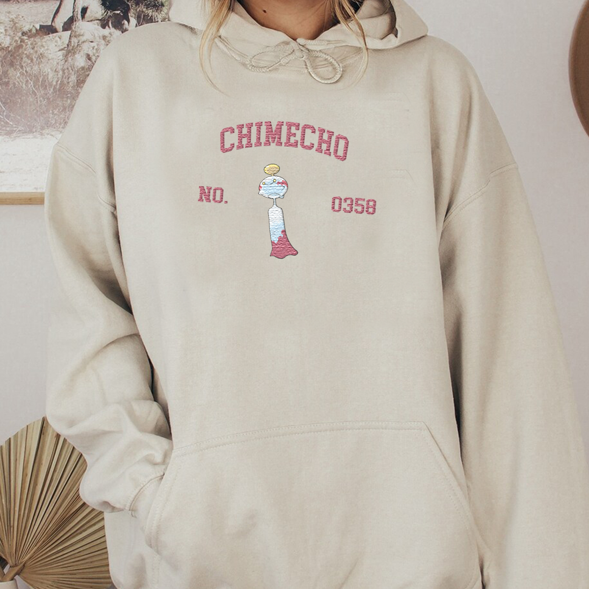 Chimecho Adorable Anime-Themed Embroidered T-Shirt,Crewneck,Hoodie-Trendy Versatile and a Thoughtful Gift for Friends