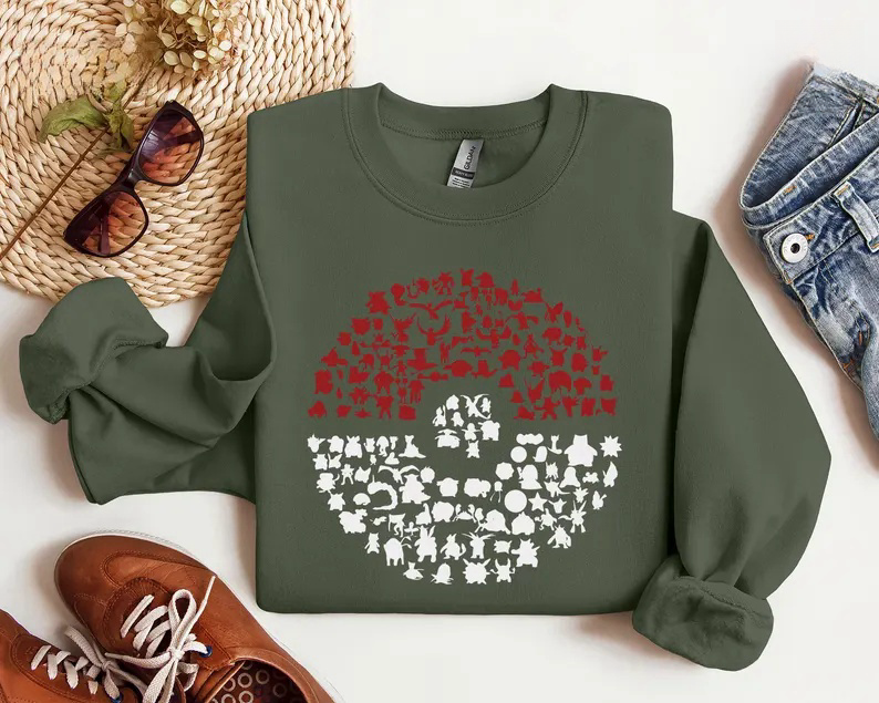 Anime Shirt, Character Crewneck Sweatshirt, Christmas Hoodie, Retro Game Sweater, Men's Japanese Streetwear, Anime Gifts,Christmas Gift For Anime Lovers.Perfect Gift For Anime Lovers.