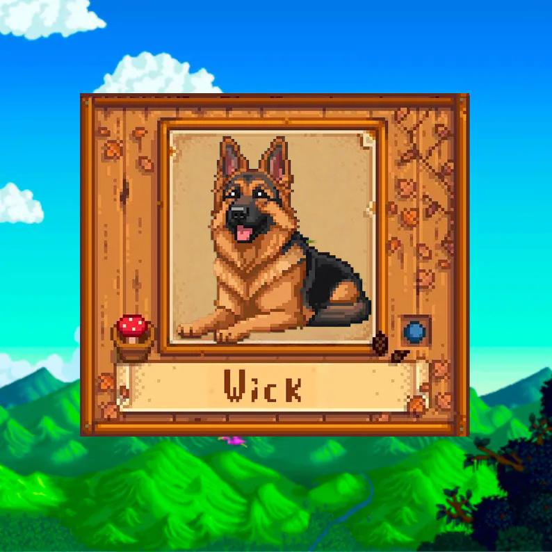 Einzigartige Pixel-Art-Porträts für Sie oder Ihn. 100 % handgefertigte Stardew-Valley-Porträts.