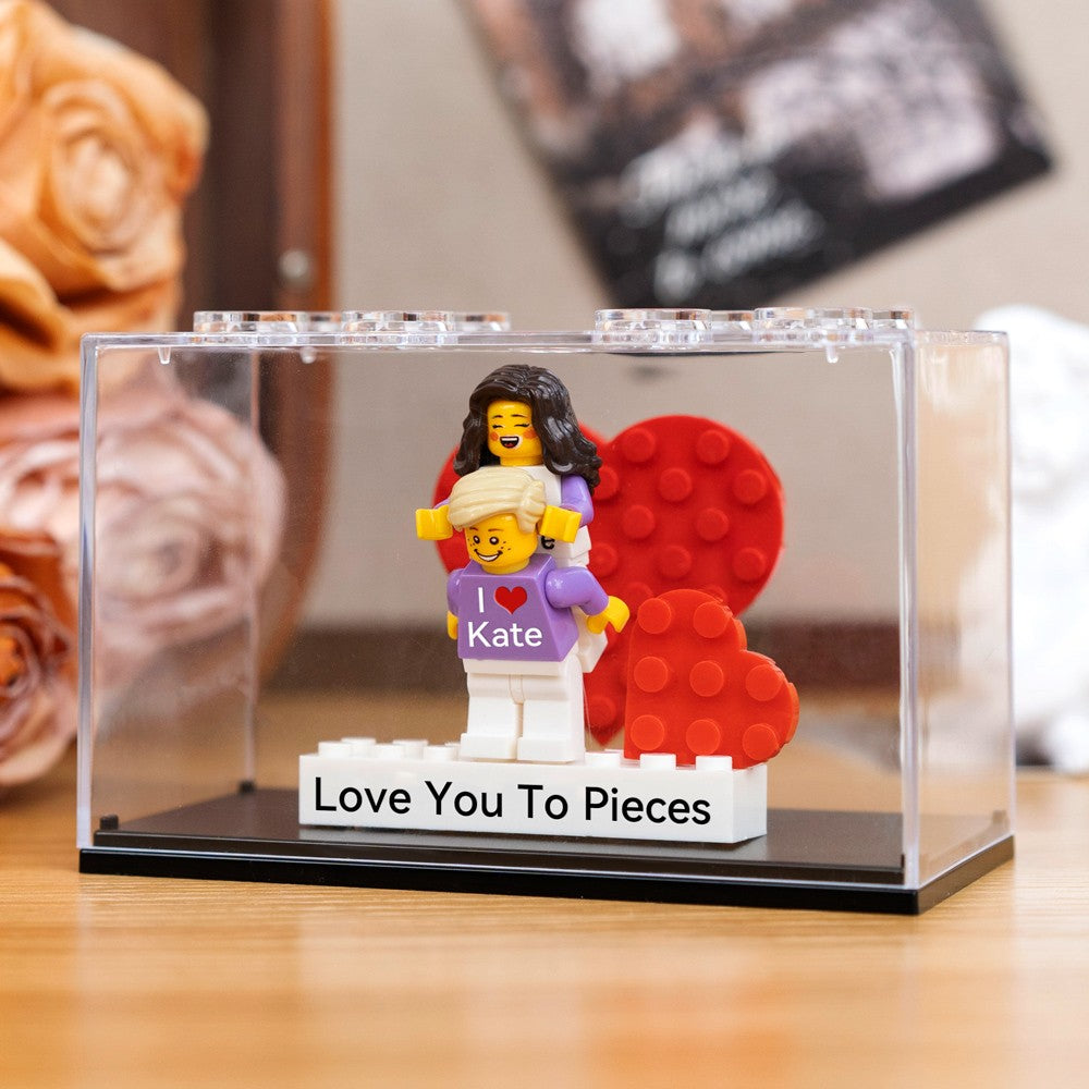 Valentine's Day Personalized Couple Figures - Custom Name Brick Display Gift