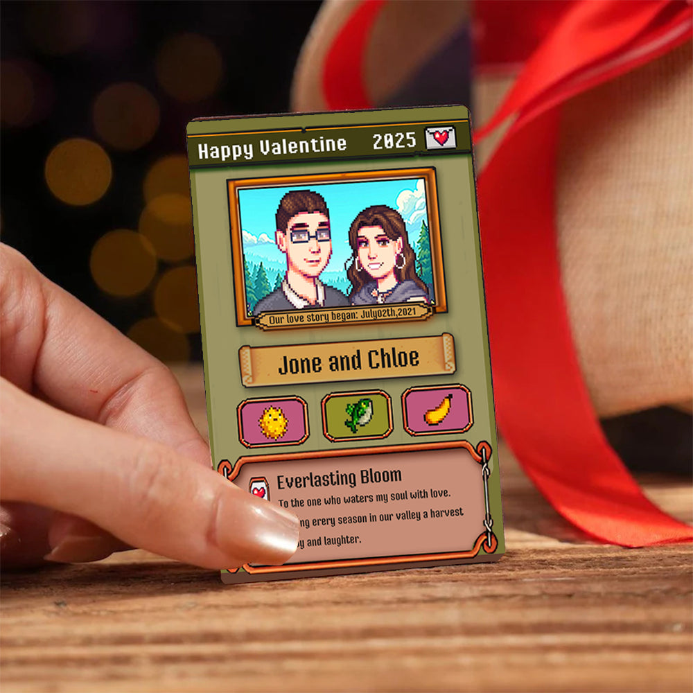 Custom Valentine's Day Metal Card for Couples