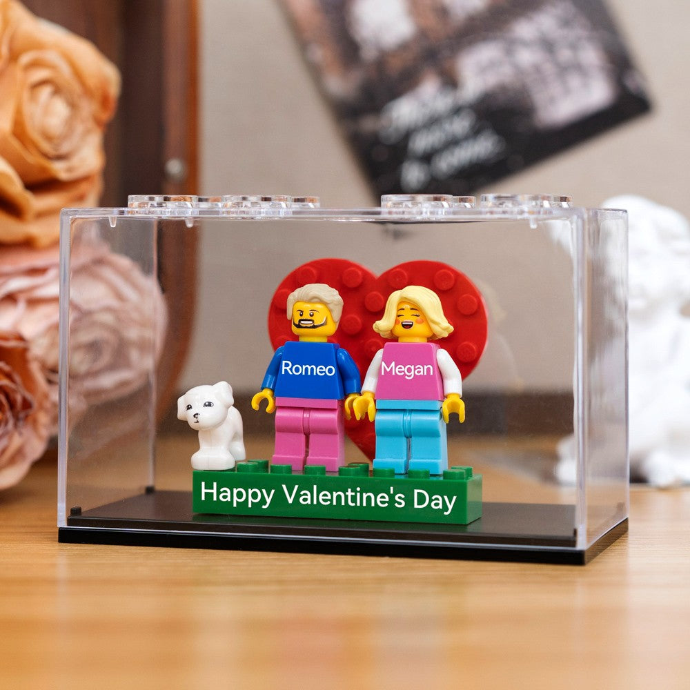 Valentine's Day Personalized Couple Figures - Custom Name Brick Display Gift