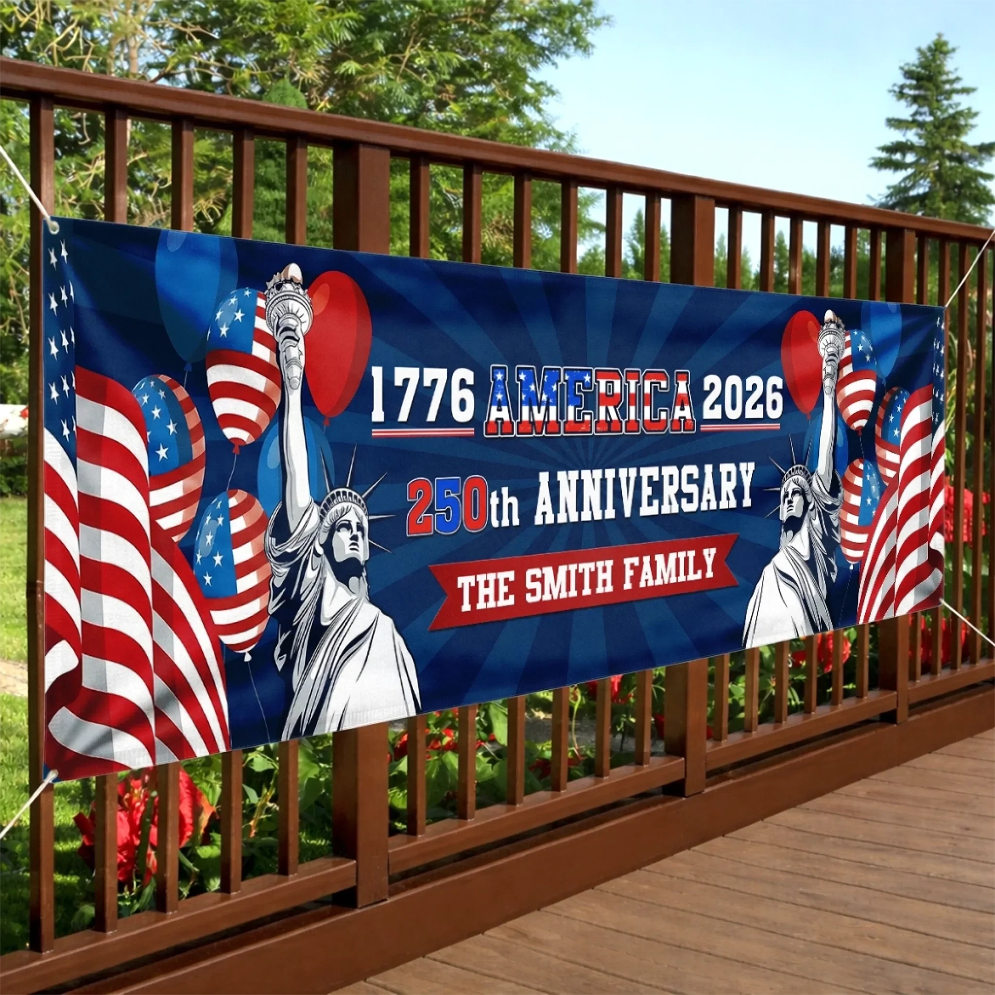 Custom Polyester Outdoor Banner - Personalized America 250th Anniversary Gifts For Mom, Dad, Brother, Sister, Kids - Party Like It¡¯s 1776