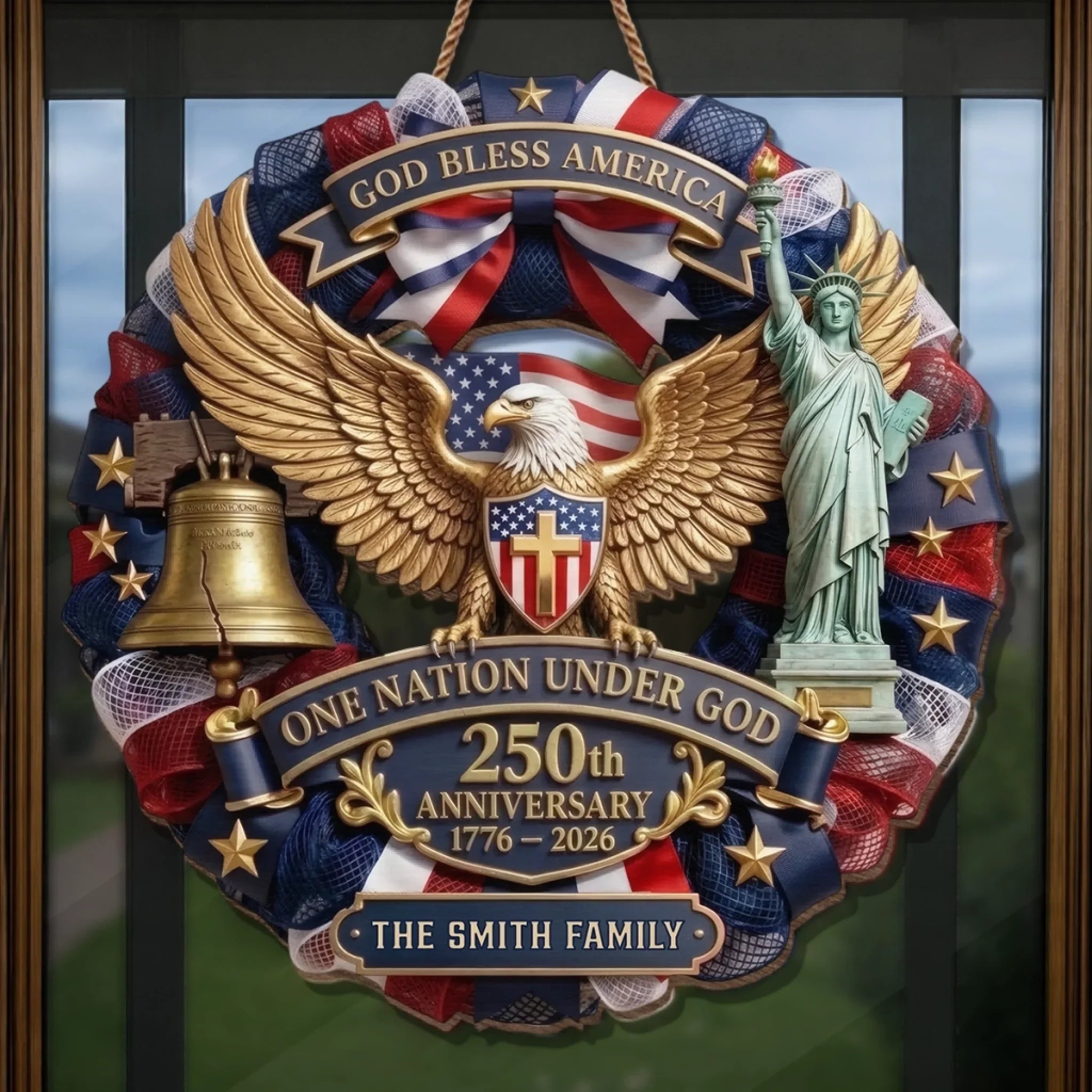 Custom Wood Sign - Personalized America 250th Anniversary Gifts For Mom, Dad, Brother, Sister, Kids - Liberty Never Goes Out Of Style