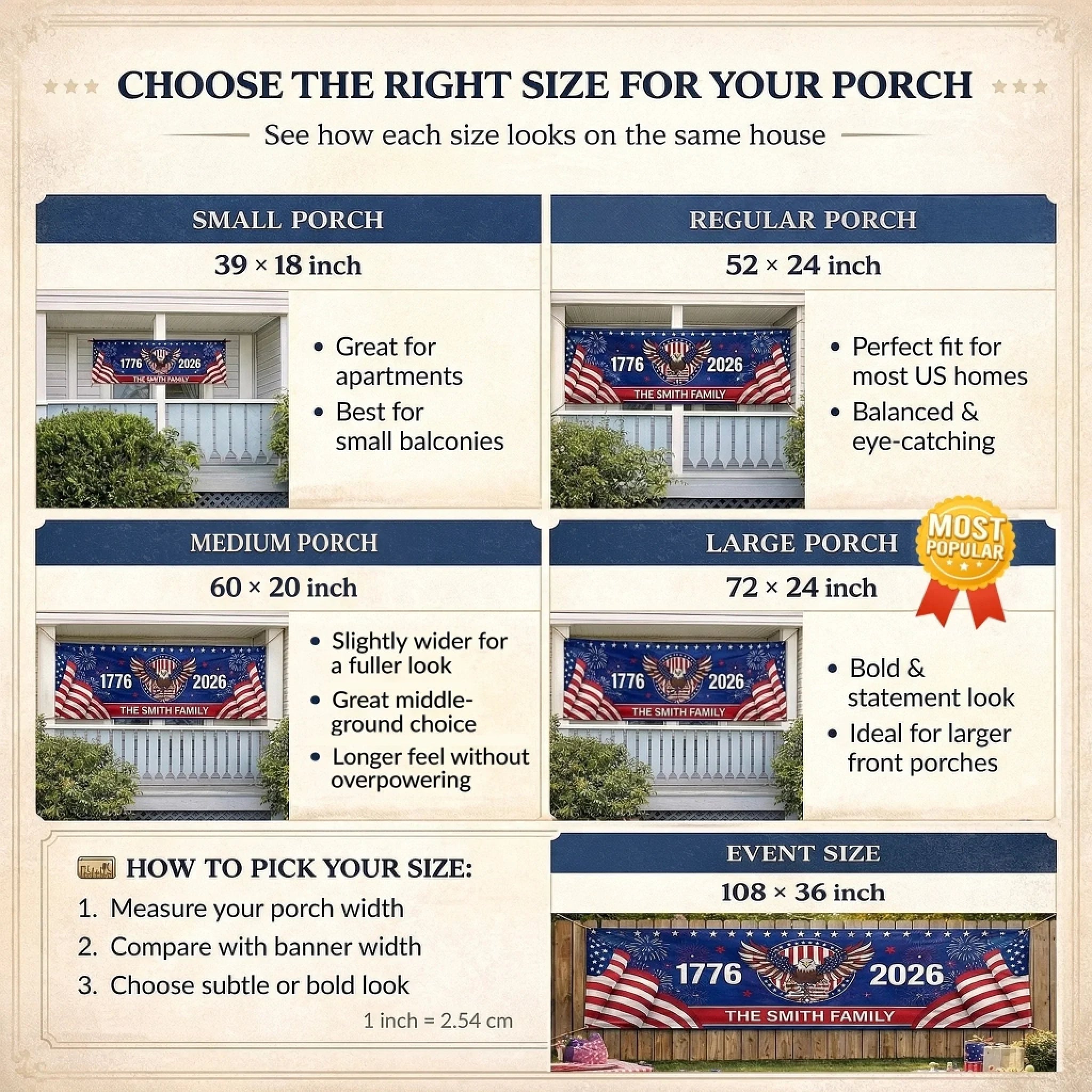 Custom Polyester Outdoor Banner - Personalized America 250th Anniversary Gifts For Mom, Dad, Brother, Sister, Kids - Freedom Starts At Home