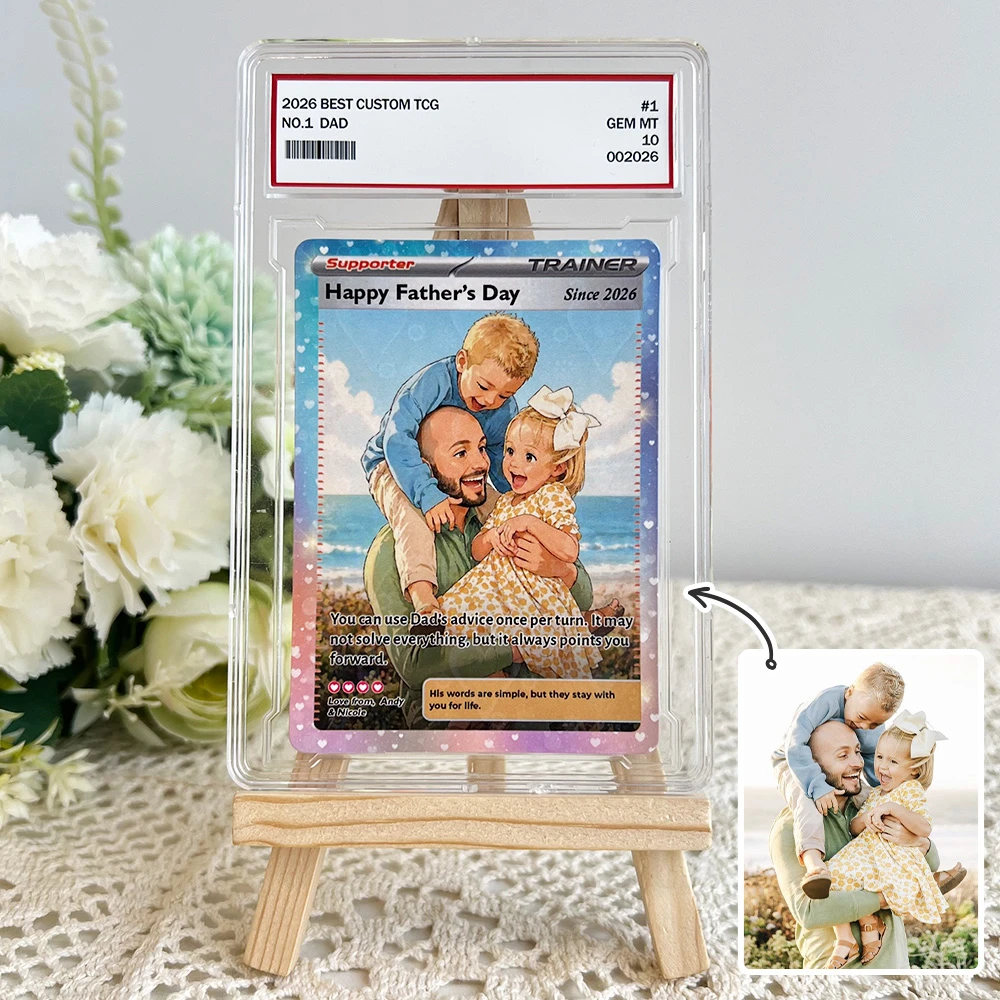 Personalized Dad Anime Supporter Trainer Card Pokecard, Father's Day