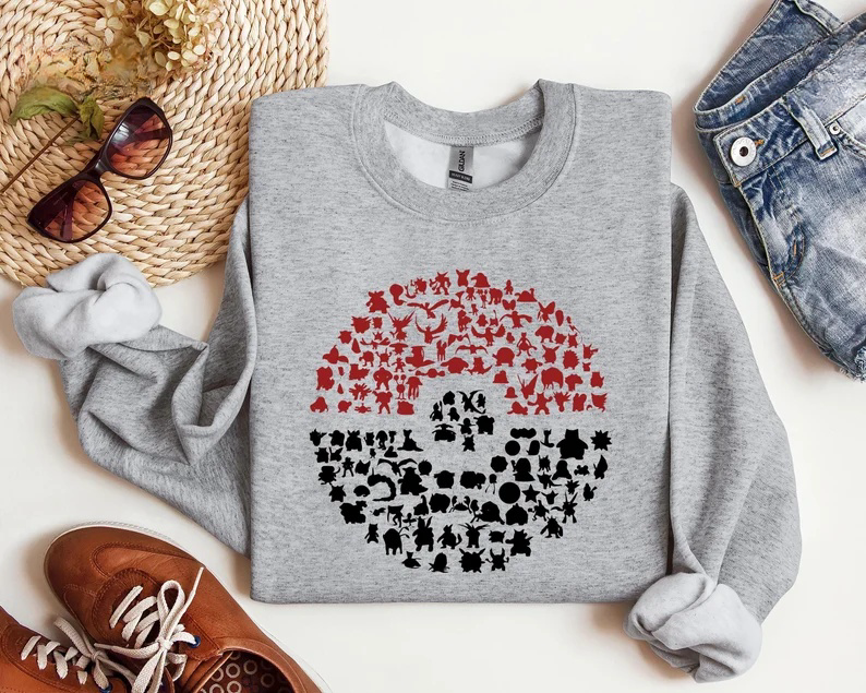 Anime Shirt, Character Crewneck Sweatshirt, Christmas Hoodie, Retro Game Sweater, Men's Japanese Streetwear, Anime Gifts,Christmas Gift For Anime Lovers.Perfect Gift For Anime Lovers.