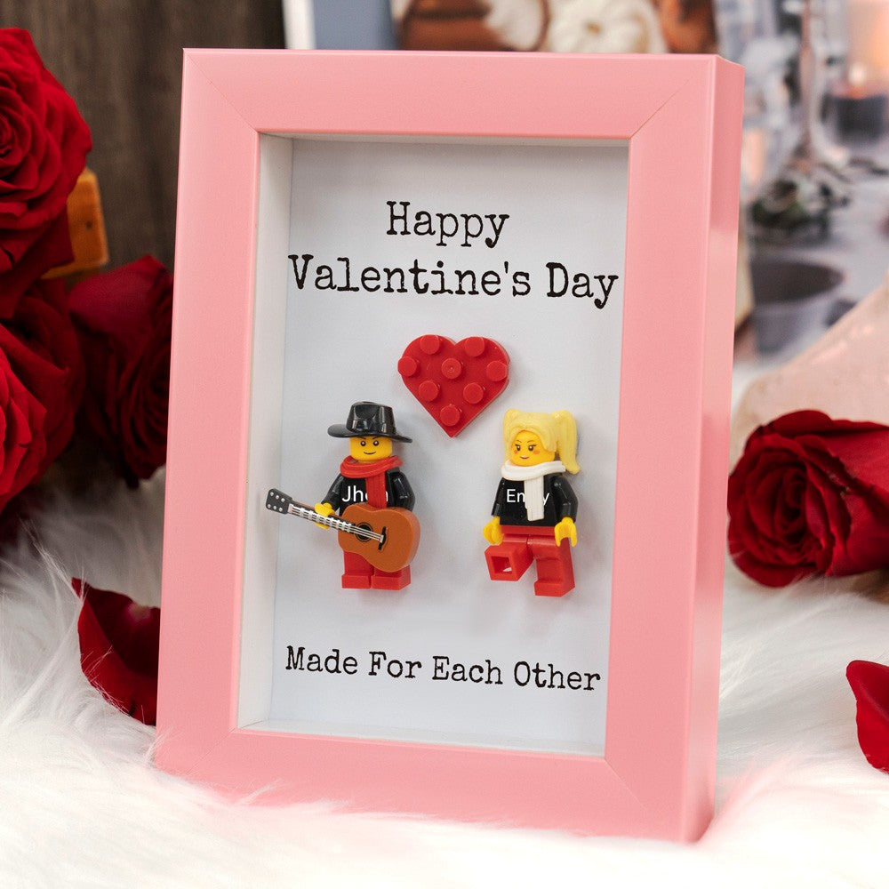 Personalized Couple Mini Figures Frame - Custom Valentine's Day Gift for Him & Her