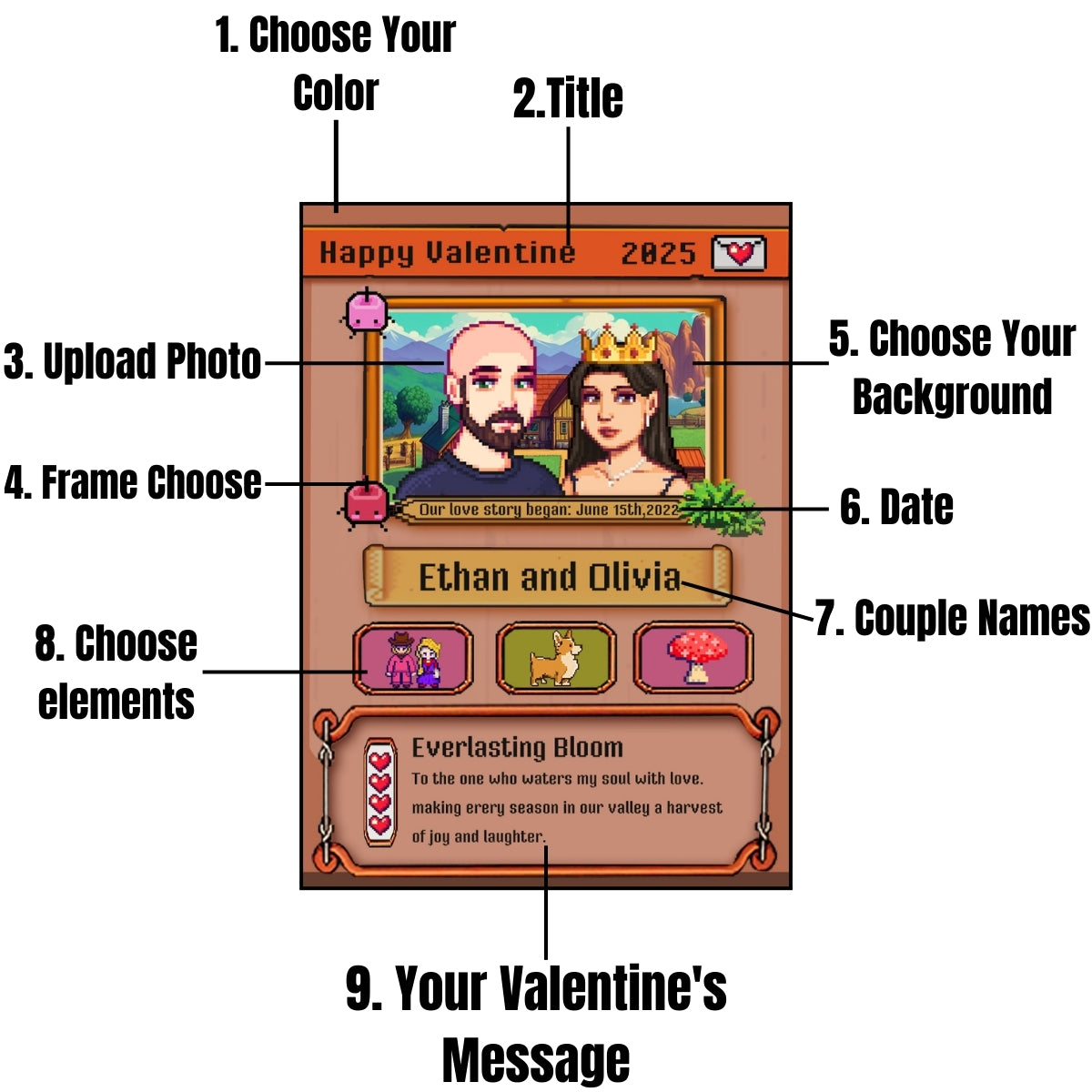 Stardew Valley Metal Card Personalized for Your Valentine