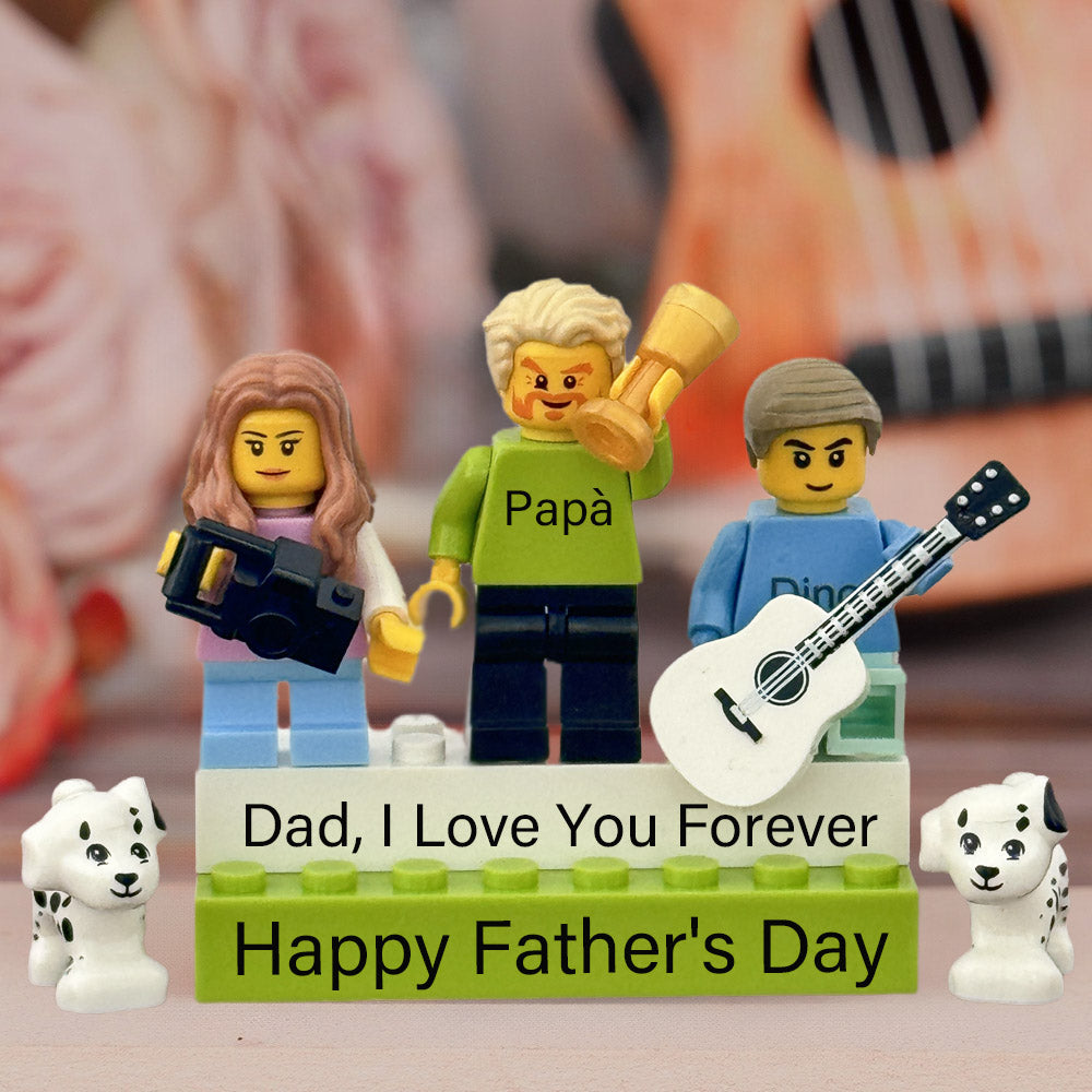 Personalised Minifigures With Kids Name For Dad Father's Day Gift