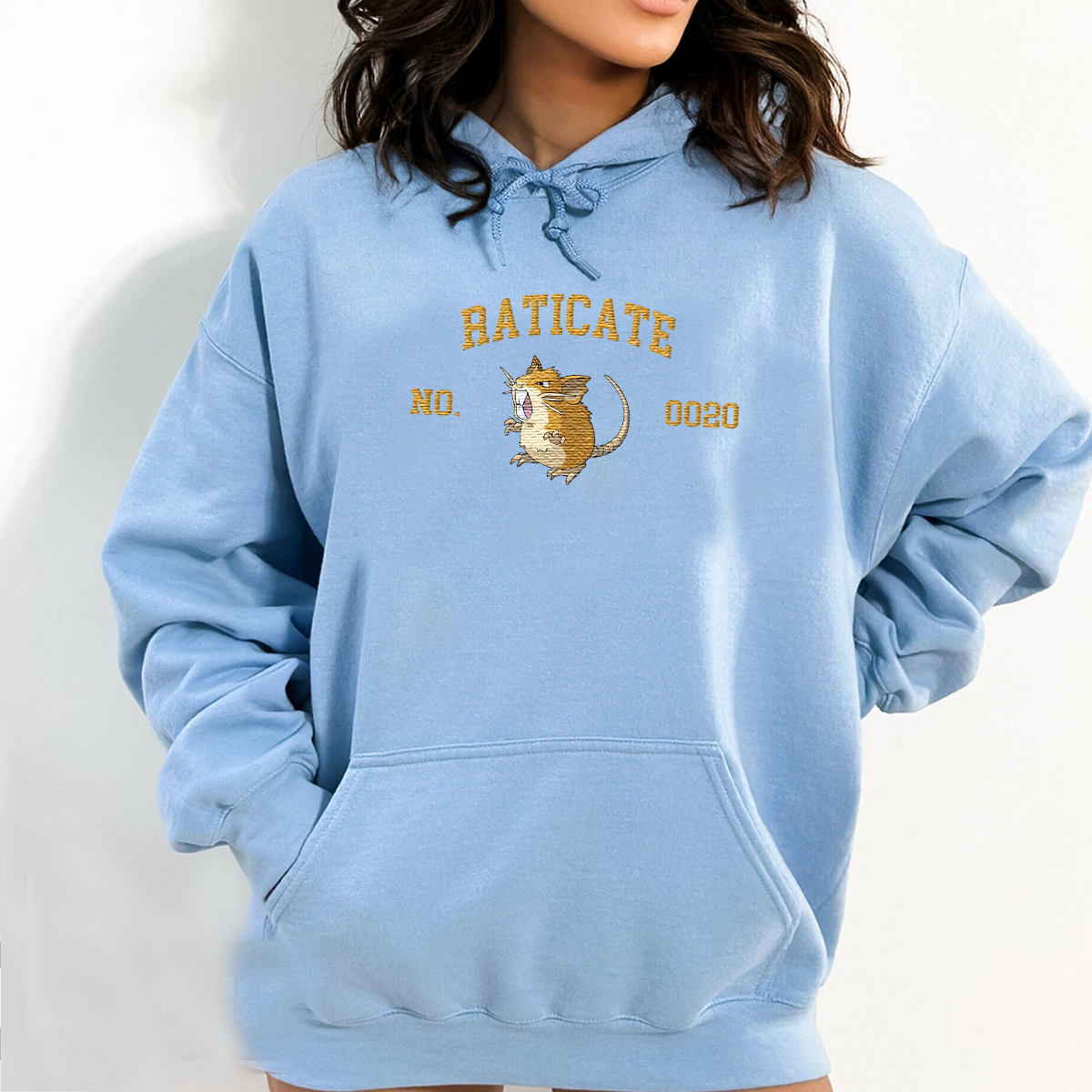 Raticate Adorable Anime-Themed Embroidered T-Shirt,Crewneck,Hoodie-Trendy Versatile and a Thoughtful Gift for Friends