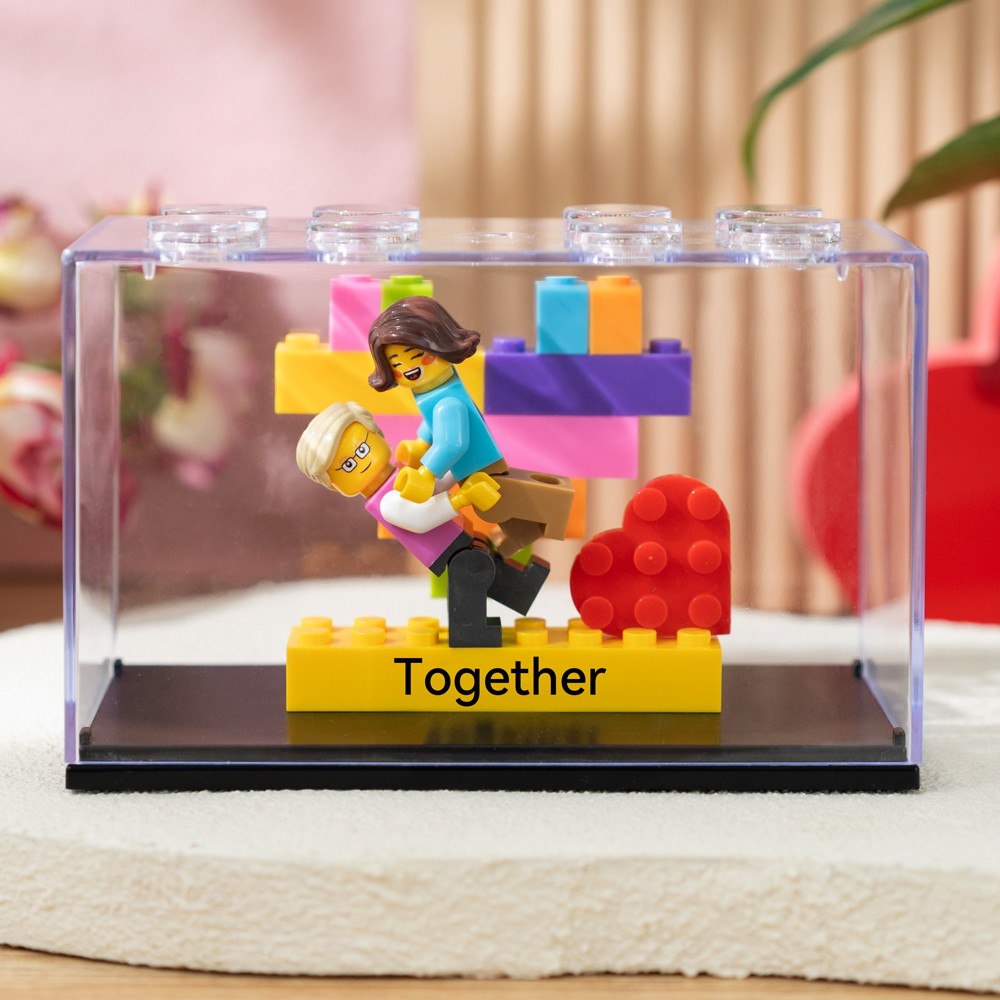 Valentine's Day Personalized Couple Figures - Custom Name Brick Display Gift
