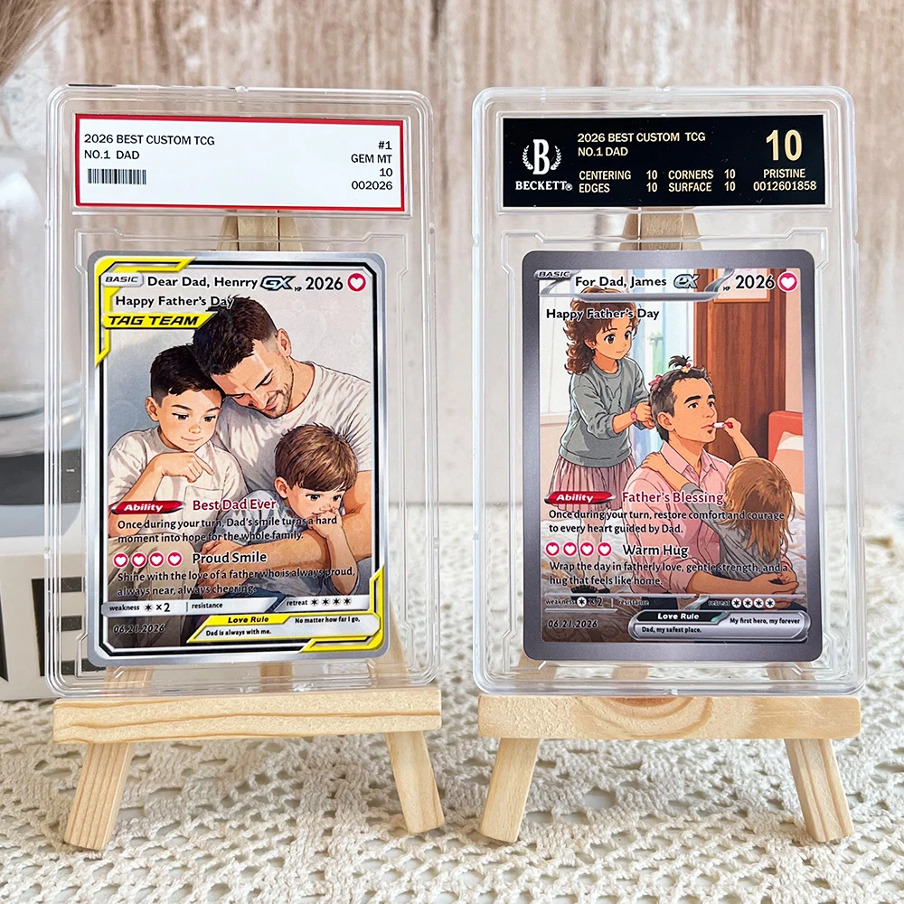 Personalized Dad Anime Poke Card V/VMAX/GX/EX, Father's Day Gift