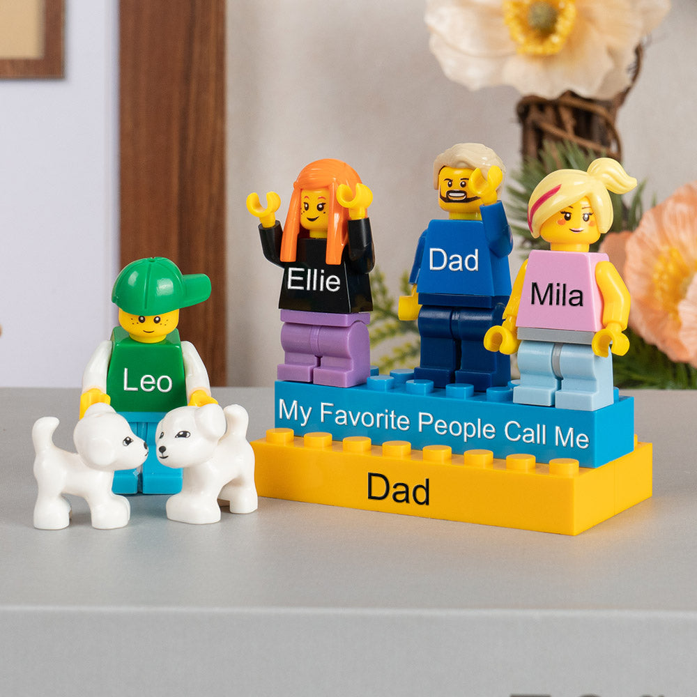 Personalised Minifigures With Kids Name For Dad Father's Day Gift