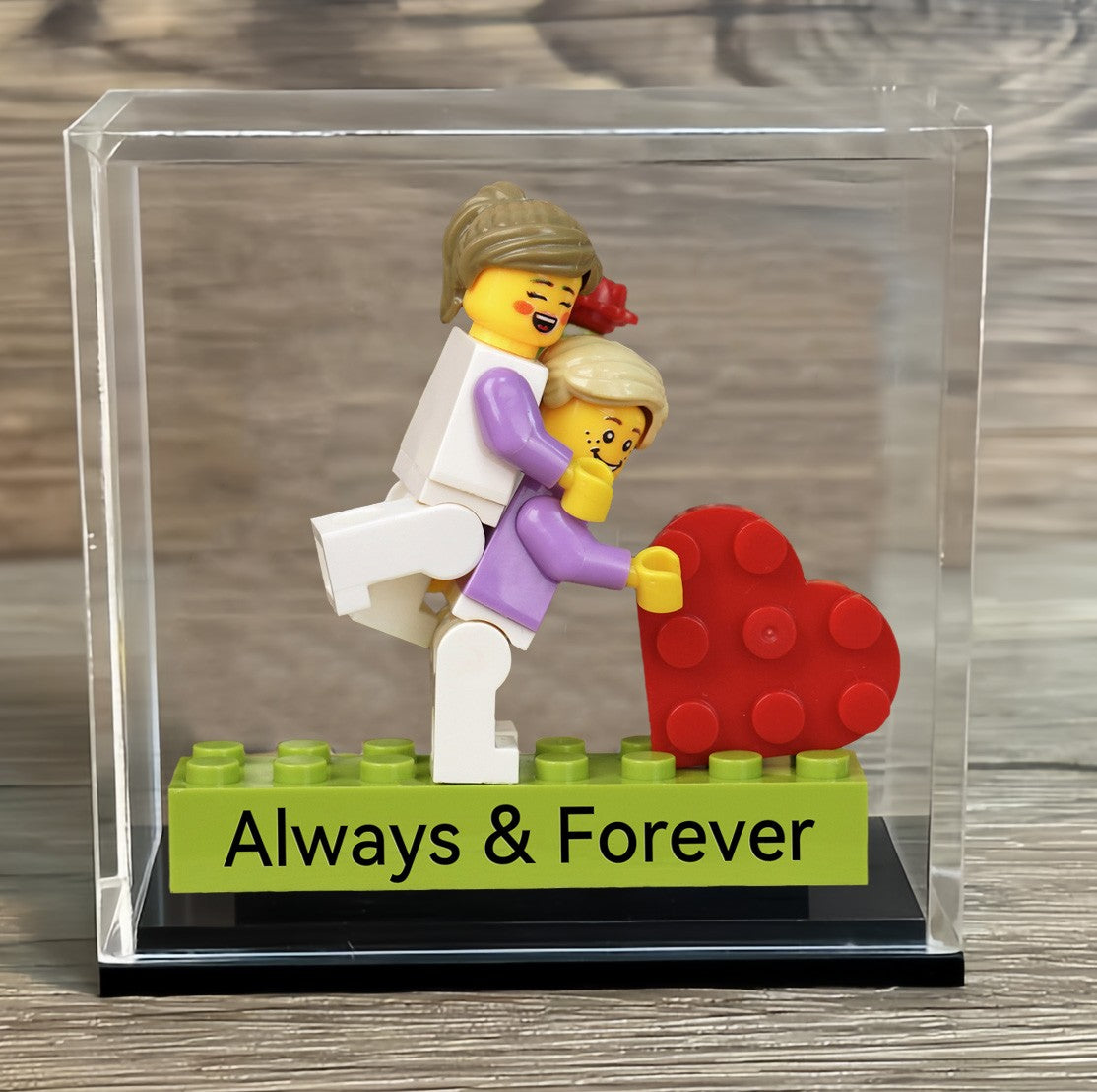 Valentine's Day Personalized Couple Figures - Custom Name Brick Display Gift