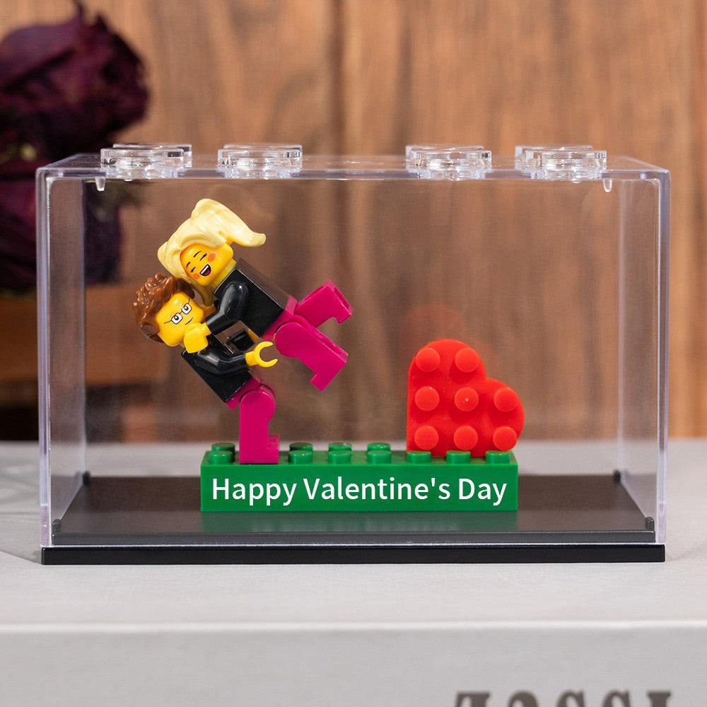 Valentine's Day Personalized Couple Figures - Custom Name Brick Display Gift