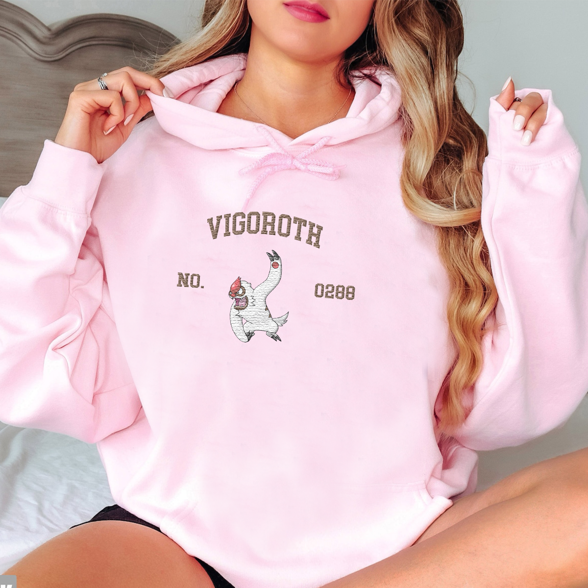 Vigoroth Adorable Anime-Themed Embroidered T-Shirt,Crewneck,Hoodie-Trendy Versatile and a Thoughtful Gift for Friends