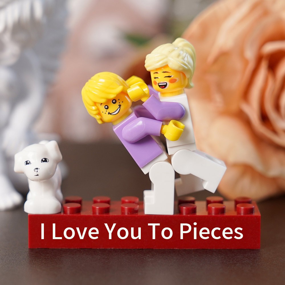 Valentine's Day Personalized Couple Figures - Custom Name Brick Display Gift