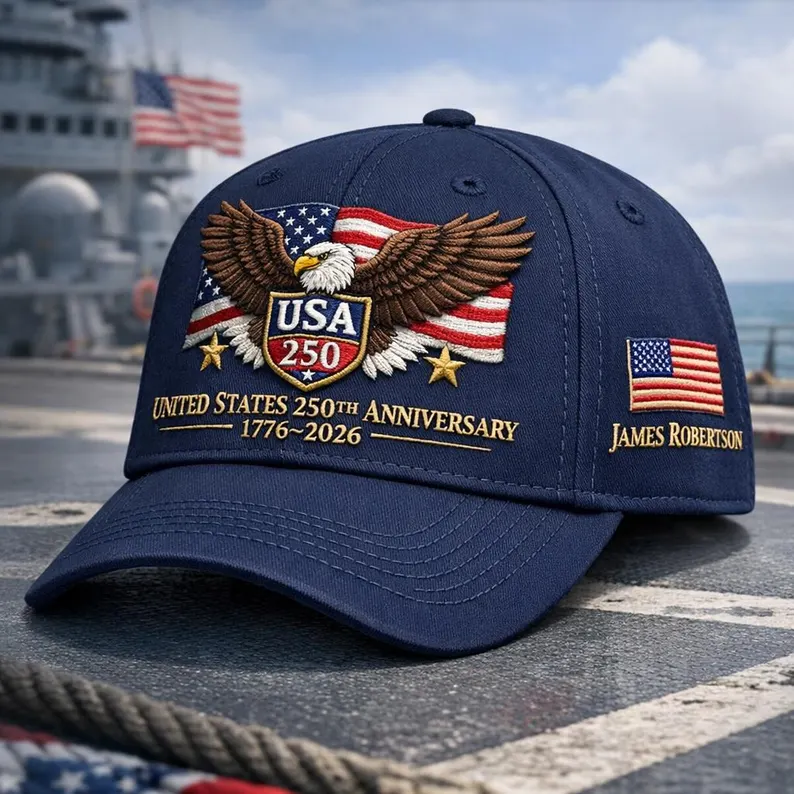 Custom embroidered USA 250 United States 250th Anniversary Hat 1776 2026 Patriotic Eagle Personalized Gift