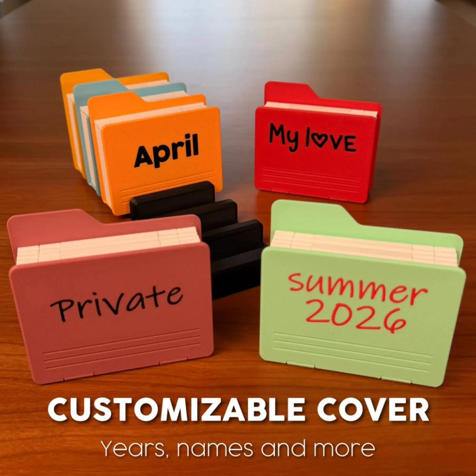 Personalized Open Folder Photo Album: Desktop Instant Photo Organizer Display