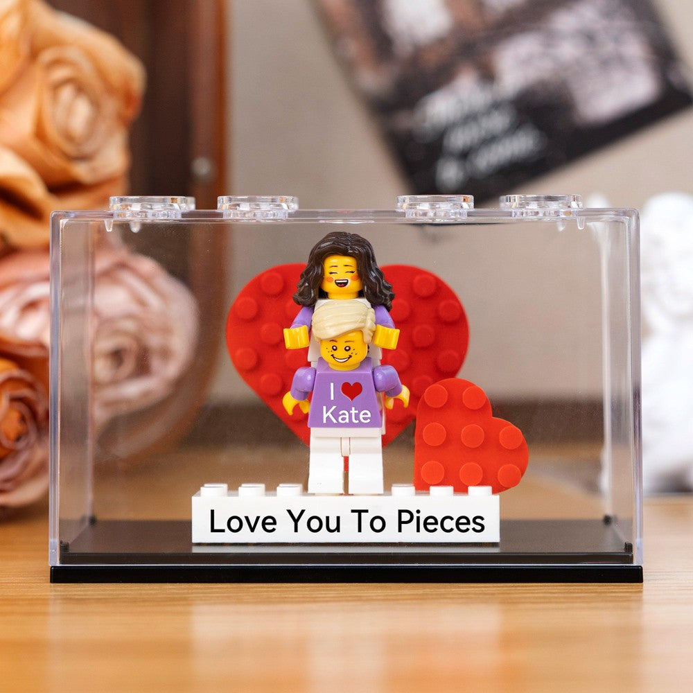 Valentine's Day Personalized Couple Figures - Custom Name Brick Display Gift