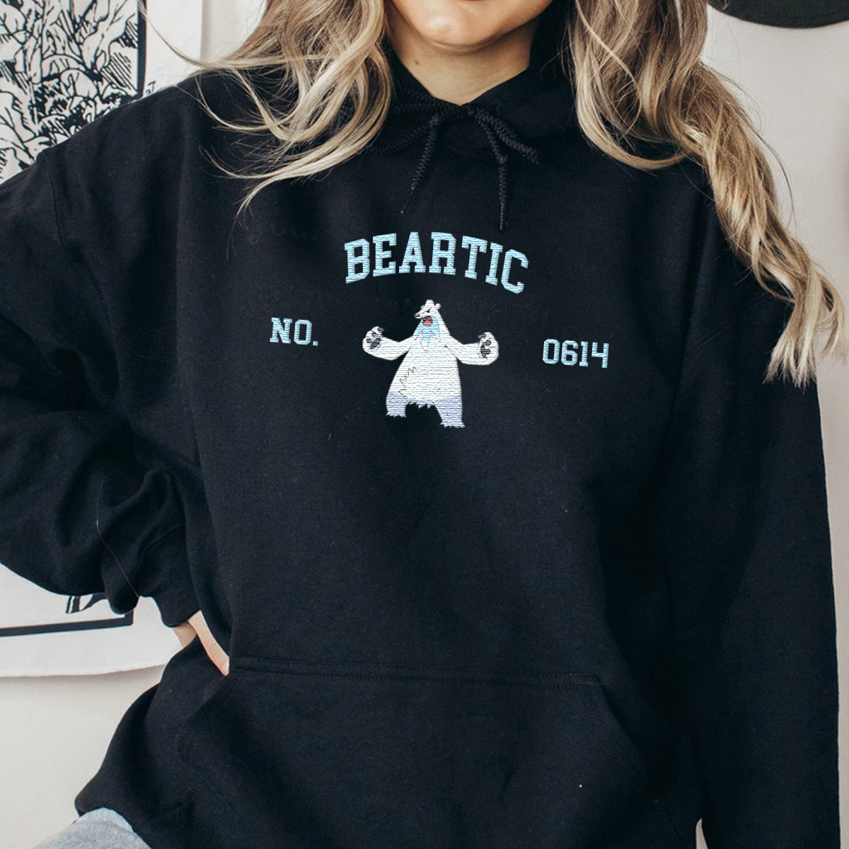 Beartic Adorable Anime-Themed Embroidered T-Shirt,Crewneck,Hoodie-Trendy Versatile and a Thoughtful Gift for Friends
