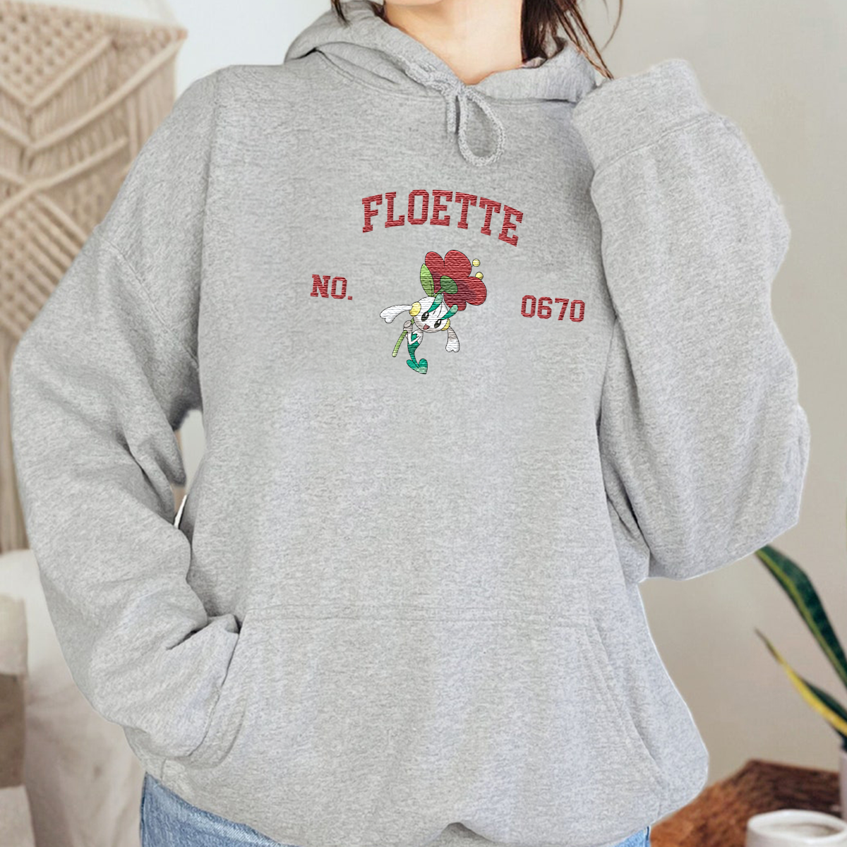 Floette Anime-Themed Embroidered T-Shirt,Crewneck,Hoodie-Trendy Versatile and a Thoughtful Gift for Friends