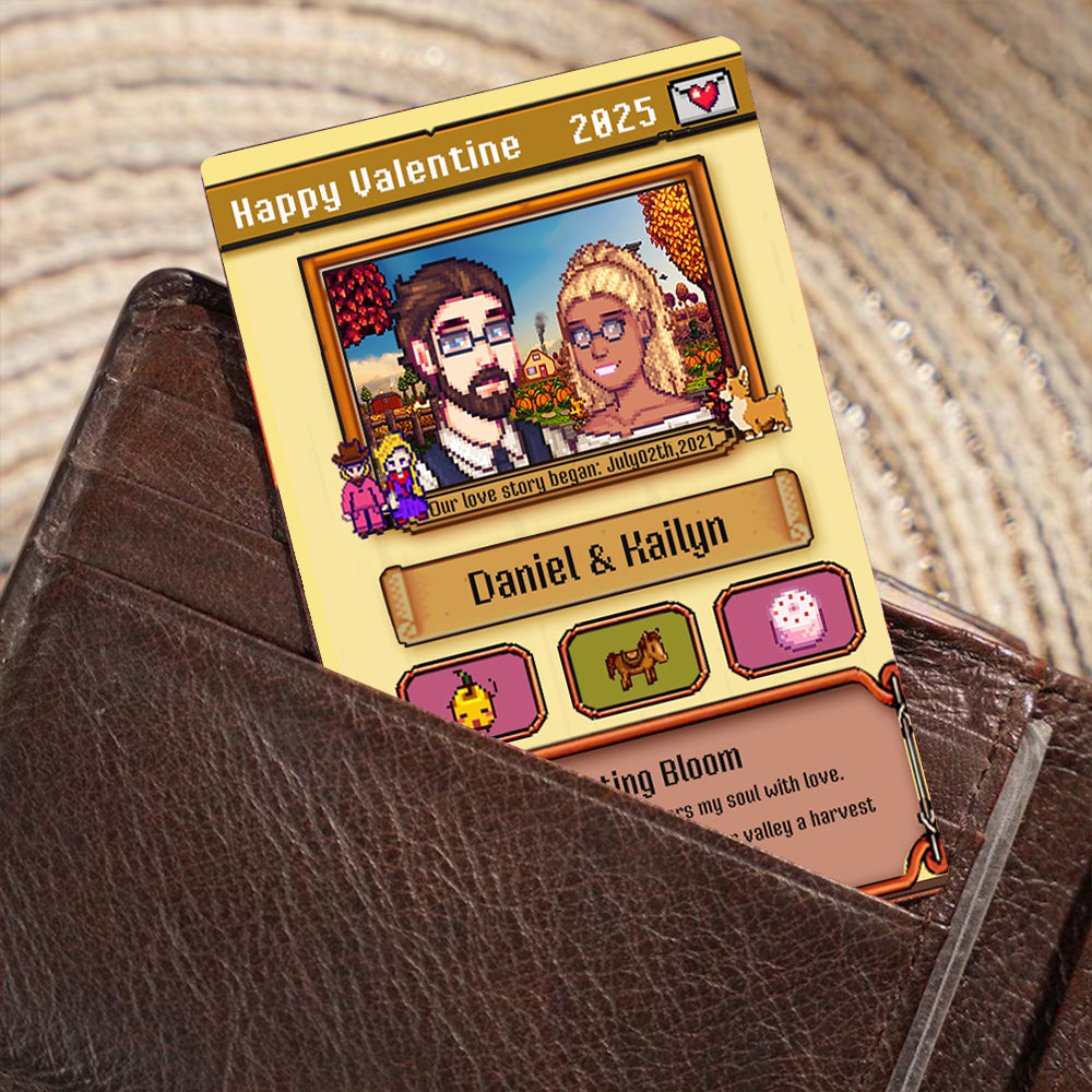 Custom Valentine's Day Metal Card for Couples