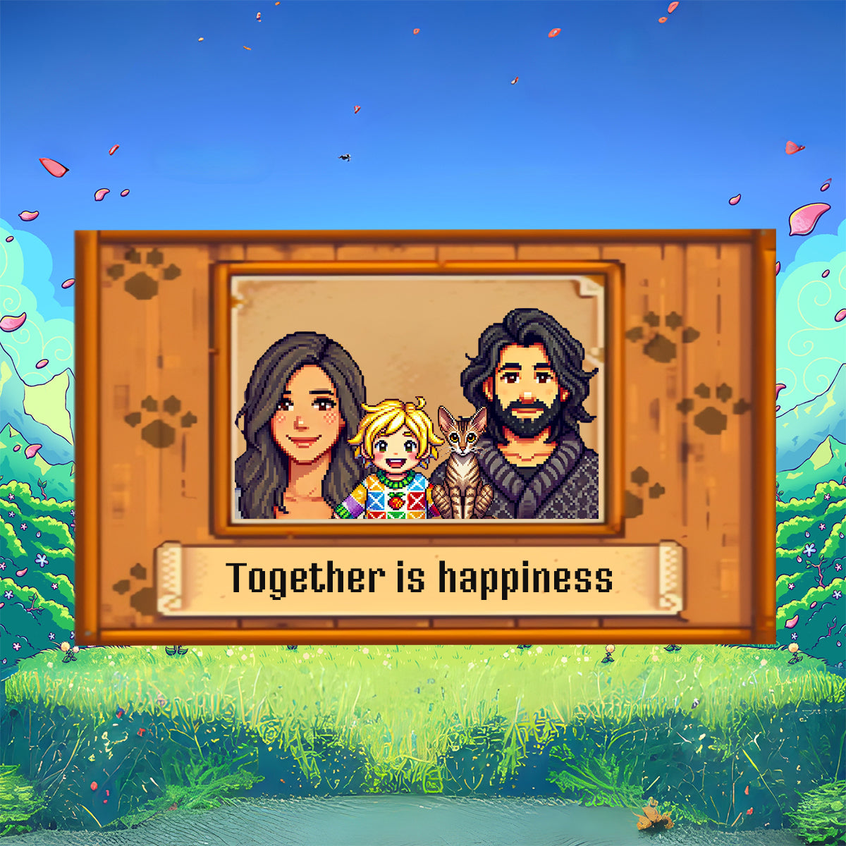 Ritratto personalizzato fatto a mano di Stardew Valley | Un regalo perfetto per la festa del papà