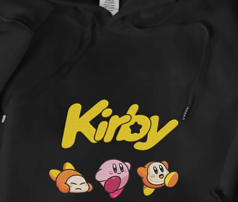 Kirby Embroidery Anime Character Crewneck Sweatshirt, Personal Anime Gift Hoodie, 90s Monster Stitched Shirt, Personal Anime Gift Hoodie,Christmas Gift For Anime Lovers.Perfect Gift For Anime Lovers.