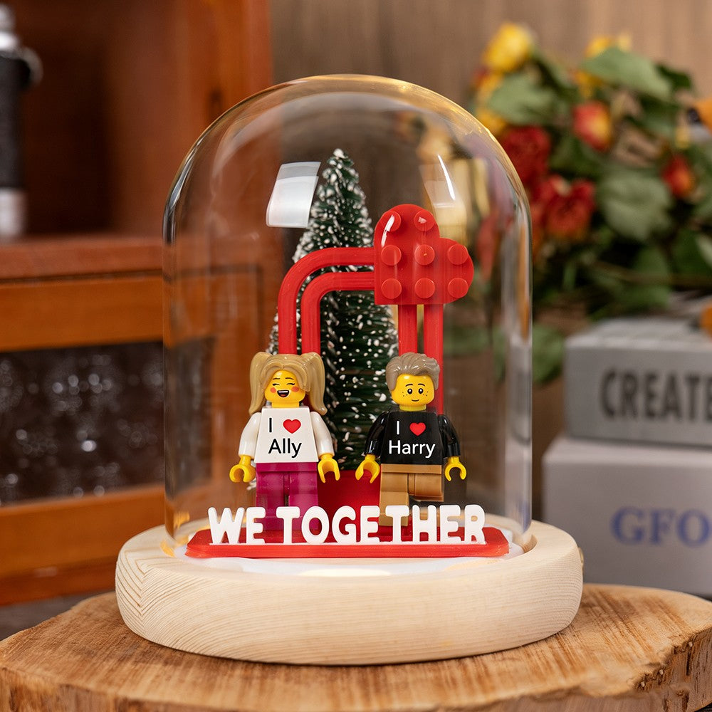Personalized Couple Mini Figures with Names - Romantic Gift for Him & Her