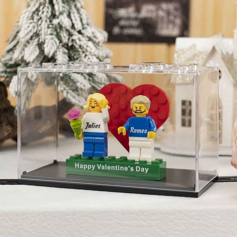 Valentine's Day Personalized Couple Figures - Custom Name Brick Display Gift
