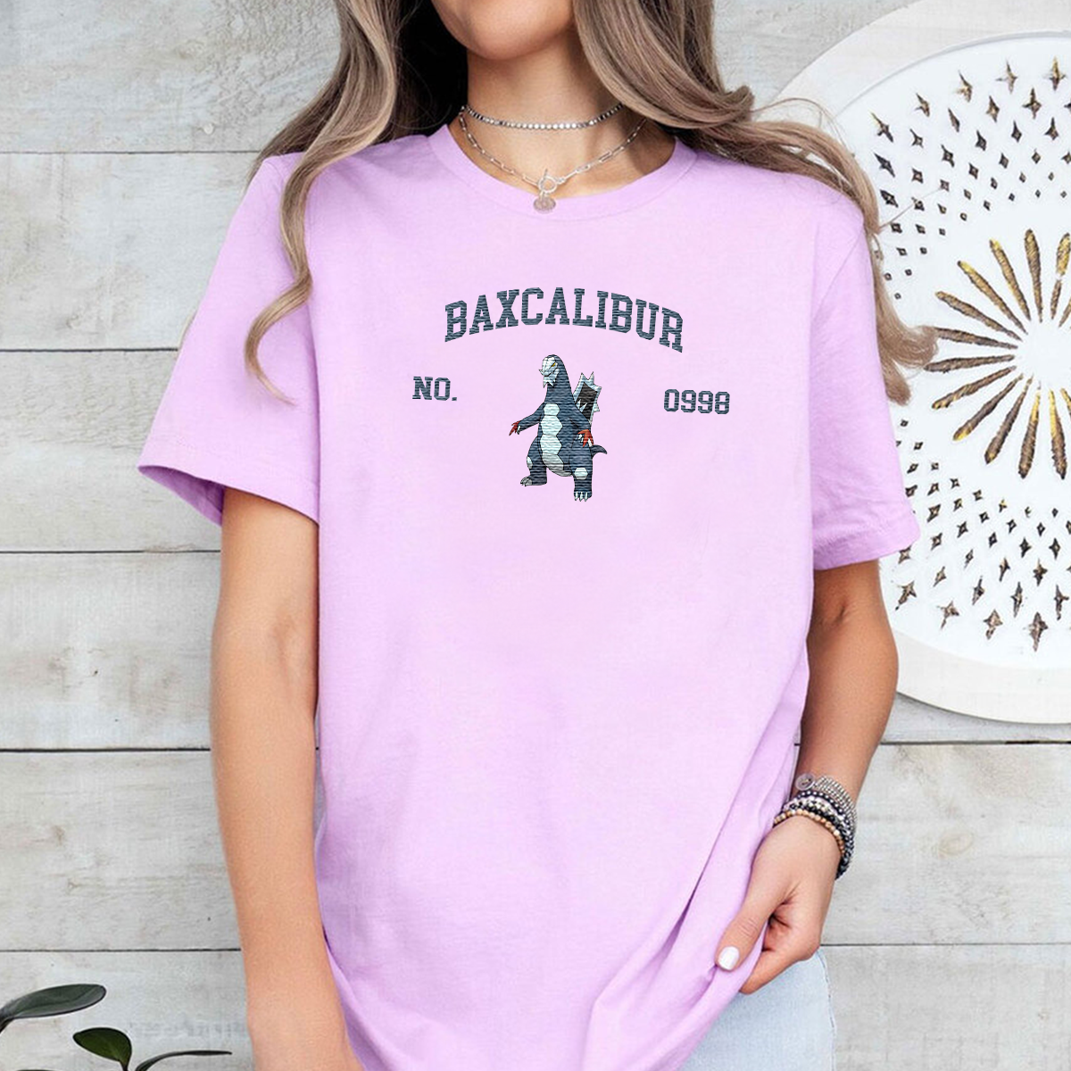 Baxcalibur Adorable Anime-Themed Embroidered T-Shirt,Crewneck,Hoodie-Trendy Versatile and a Thoughtful Gift for Friends