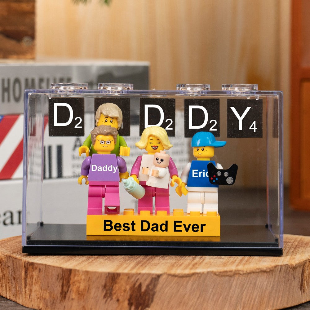 Personalised Minifigures With Kids Name For Dad Father's Day Gift