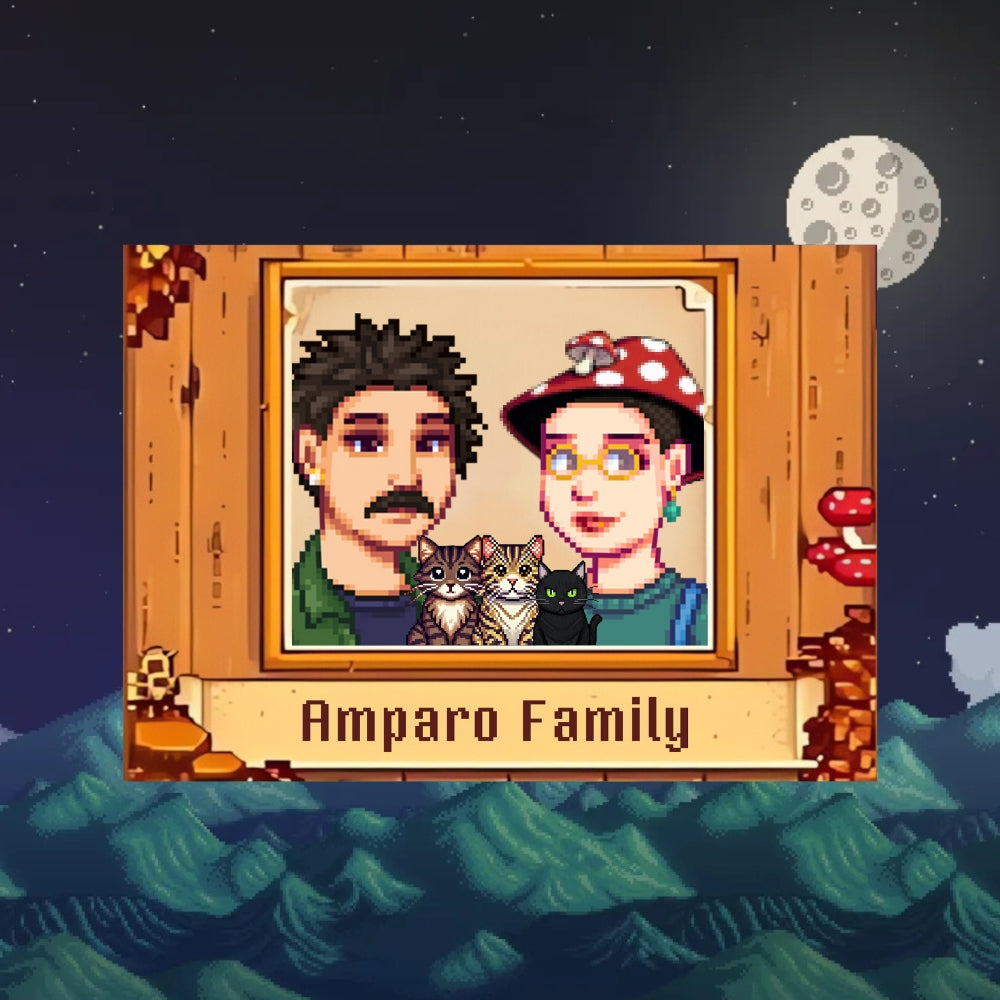 Romantic Couple Gift: Stardew Valley Pixel Portraits for Him or Her
