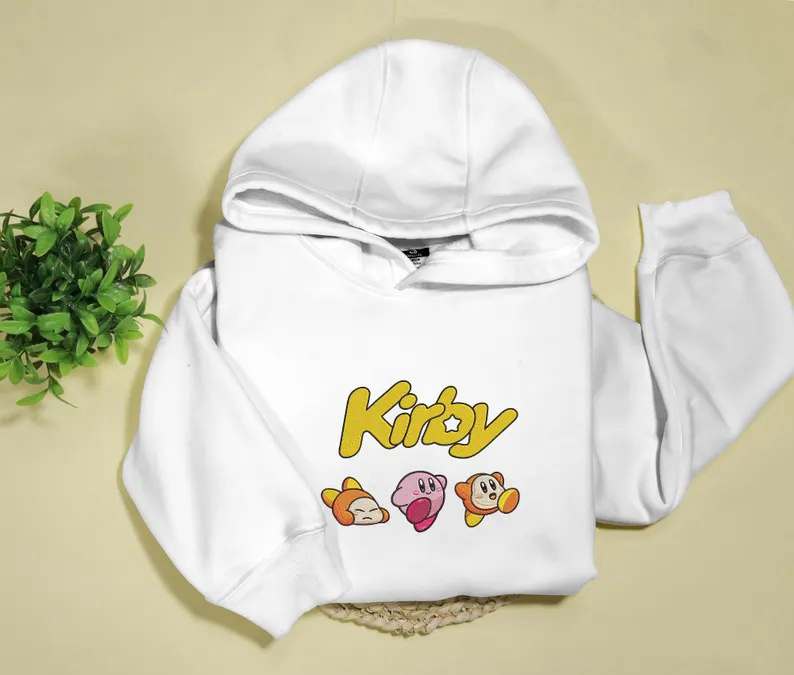 Kirby Embroidery Anime Character Crewneck Sweatshirt, Personal Anime Gift Hoodie, 90s Monster Stitched Shirt, Personal Anime Gift Hoodie,Christmas Gift For Anime Lovers.Perfect Gift For Anime Lovers.