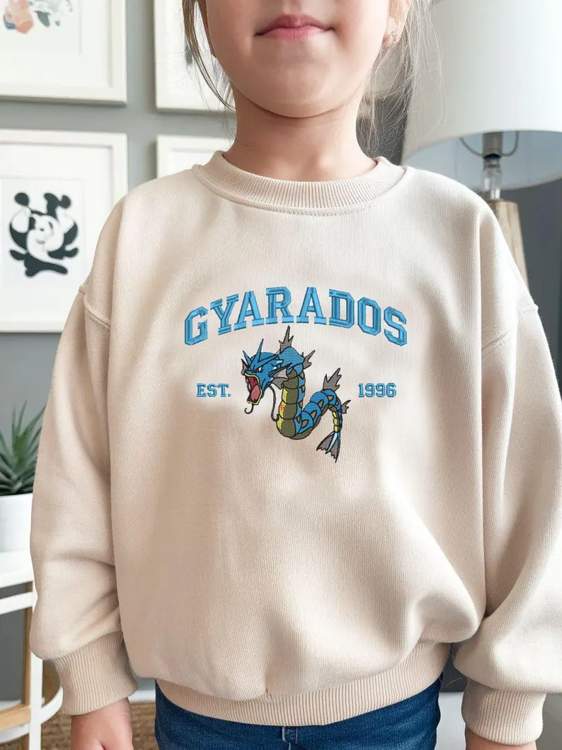 Anime Embroidered Sweatshirt, Custom Anime Poke Embroidered Sweatshirt, Best Gift, Lover Anime Embroidered Shirt, Anime Gift For kids,