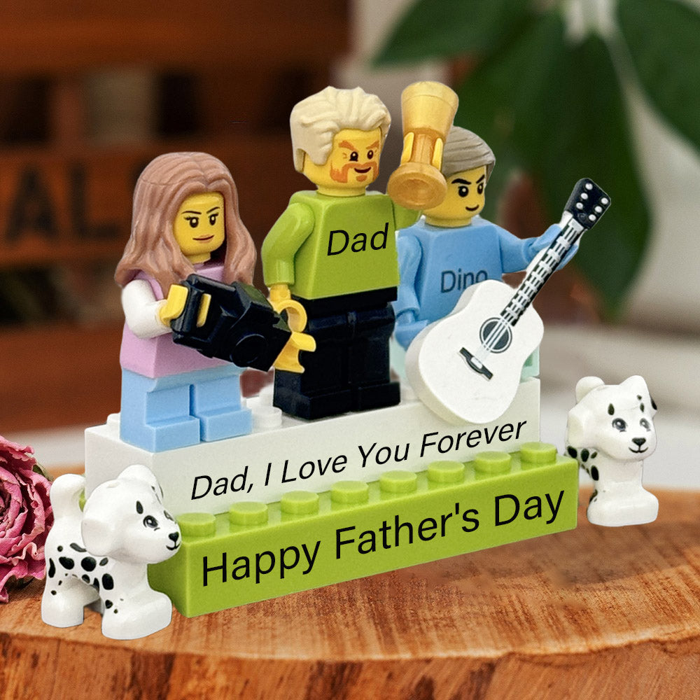 Personalised Minifigures With Kids Name For Dad Father's Day Gift