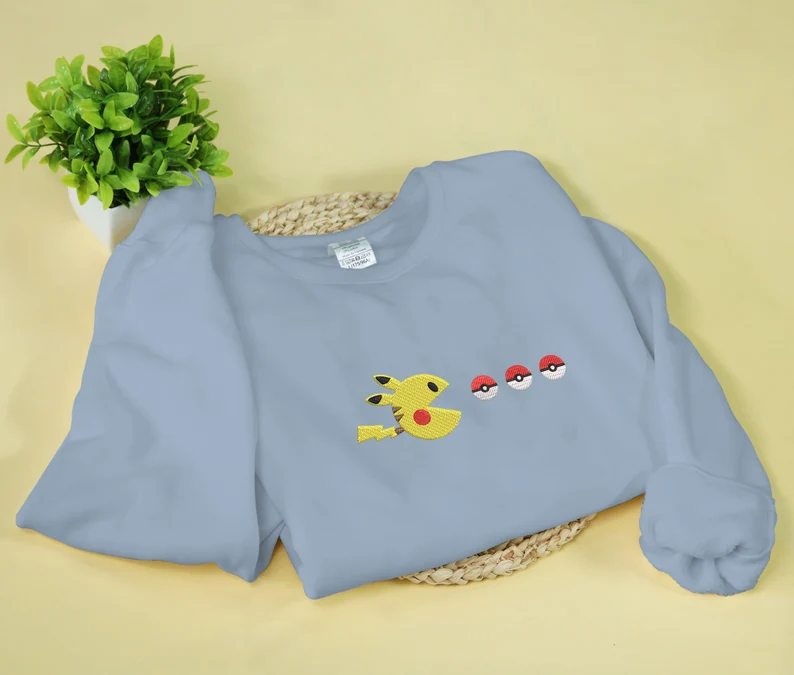 Anime Embroidery Character Crewneck Sweatshirt, Personal Anime Gift Hoodie, 90s Monster Stitched Shirt, Personal Anime Gift Hoodie,Christmas Gift For Anime Lovers.Perfect Gift For Anime Lovers.