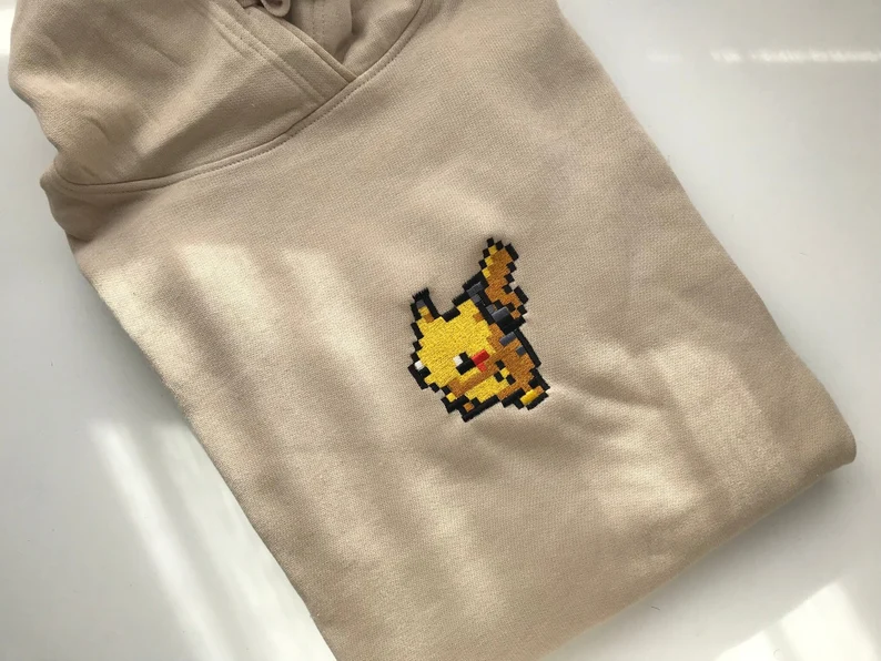 Pixel Starters Embroidery Anime Character Crewneck Sweatshirt, Personal Anime Gift Hoodie, 90s Monster Stitched Shirt, Personal Anime Gift Hoodie,Christmas Gift For Anime Lovers.Perfect Gift For Anime Lovers.