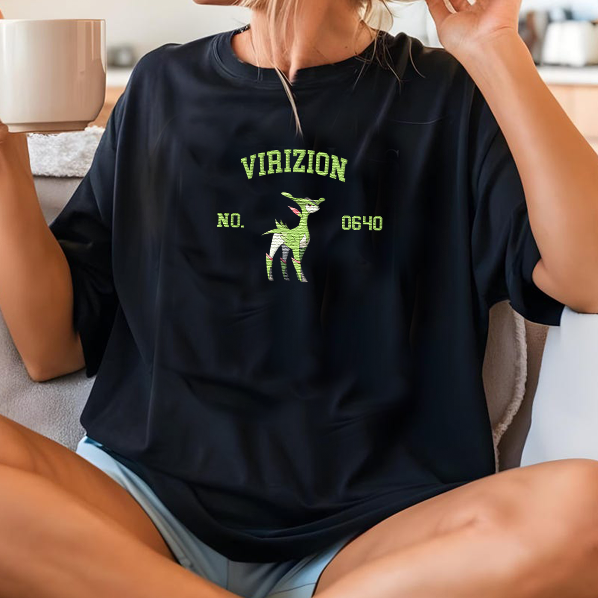 Virizion Anime-Themed Embroidered T-Shirt,Crewneck,Hoodie-Trendy Versatile and a Thoughtful Gift for Friends