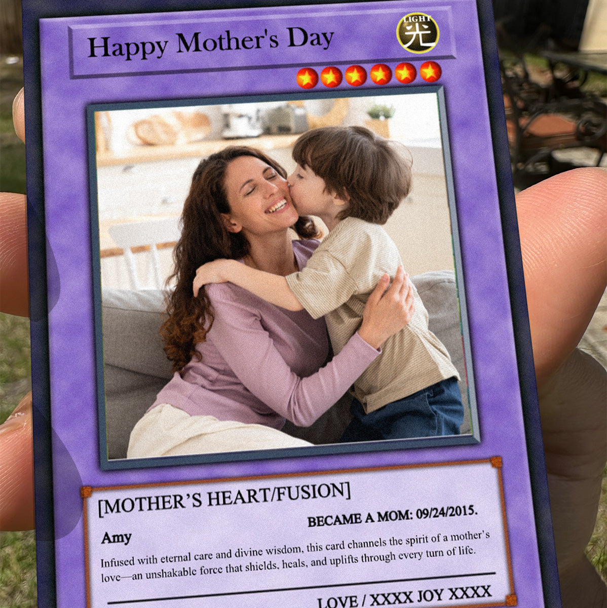 Yu-Gi-Love Mother's Day Card,Custom Yu-Gi-Oh Card  Personalized Handmade keepsake card