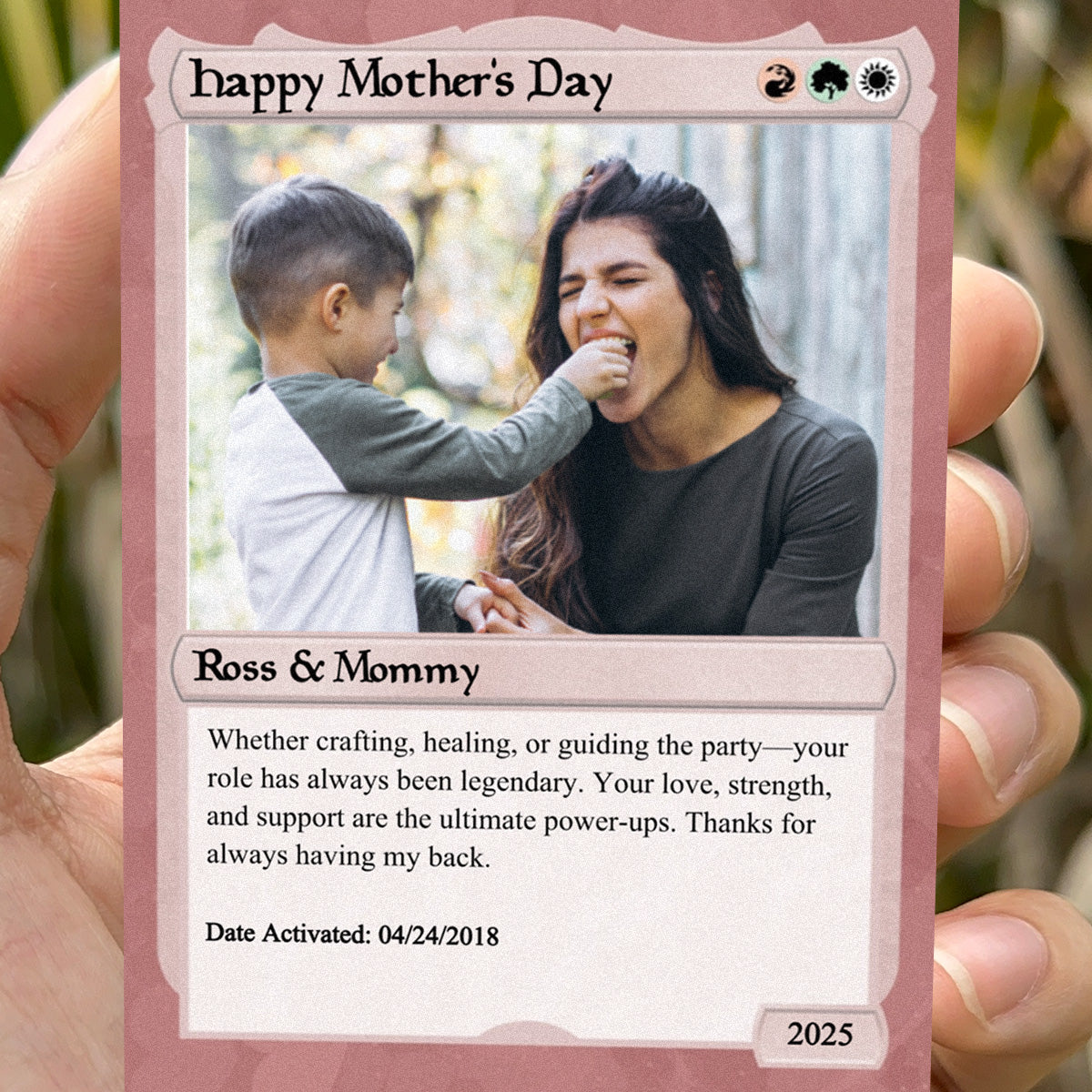 Love The Gathering Mother's day Card,Custom Magic The Gathering MTG Personalized Handmade keepsake card