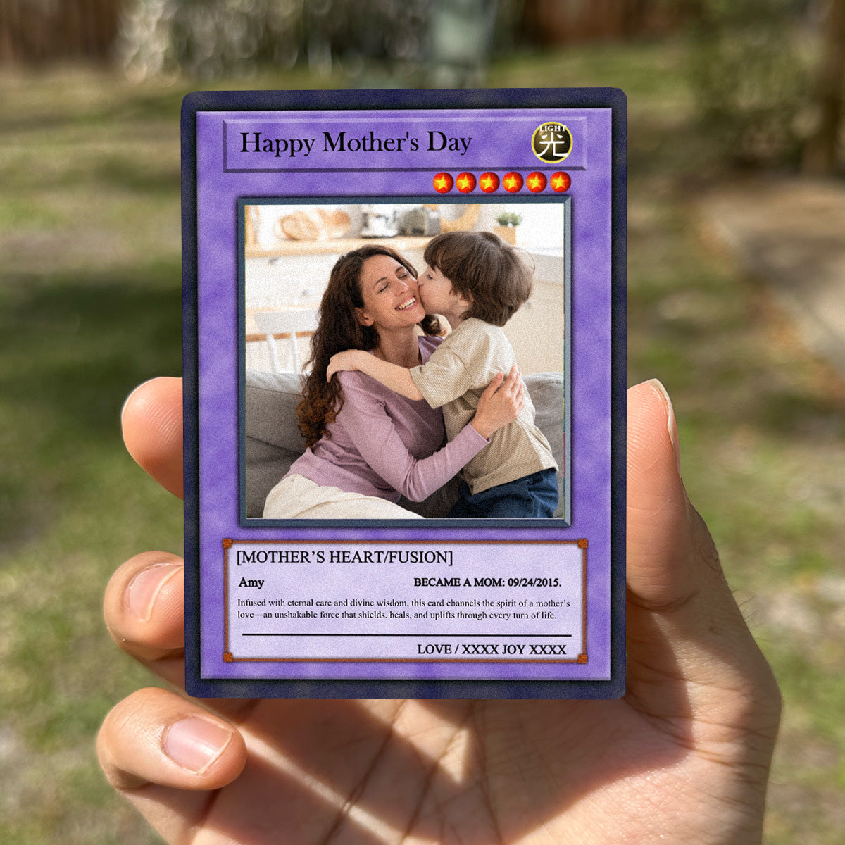 Yu-Gi-Love Mother's Day Card,Custom Yu-Gi-Oh Card  Personalized Handmade keepsake card